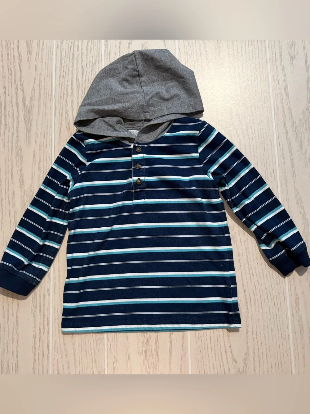 Carter’s Toddler Boys 2T Striped Hooded Henley Brown Jogger 2 Piece Outfit